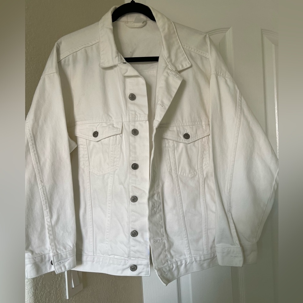 &Denim | Classic White Denim Jacket